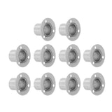 10Set Flanged Holder Base Thicken Stainless Steel Closet Rod Tube Bracket HardwaresΦ19 - Front View