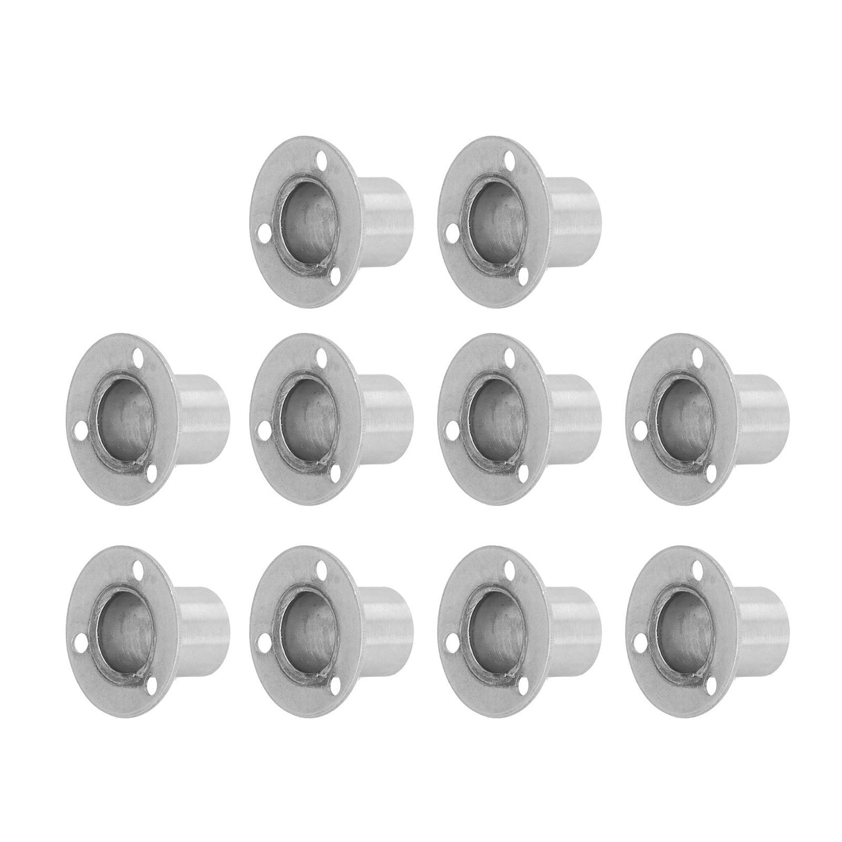 10Set Flanged Holder Base Thicken Stainless Steel Closet Rod Tube Bracket HardwaresΦ19