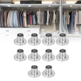 10Set Flanged Holder Base Thicken Stainless Steel Closet Rod Tube Bracket HardwaresΦ19