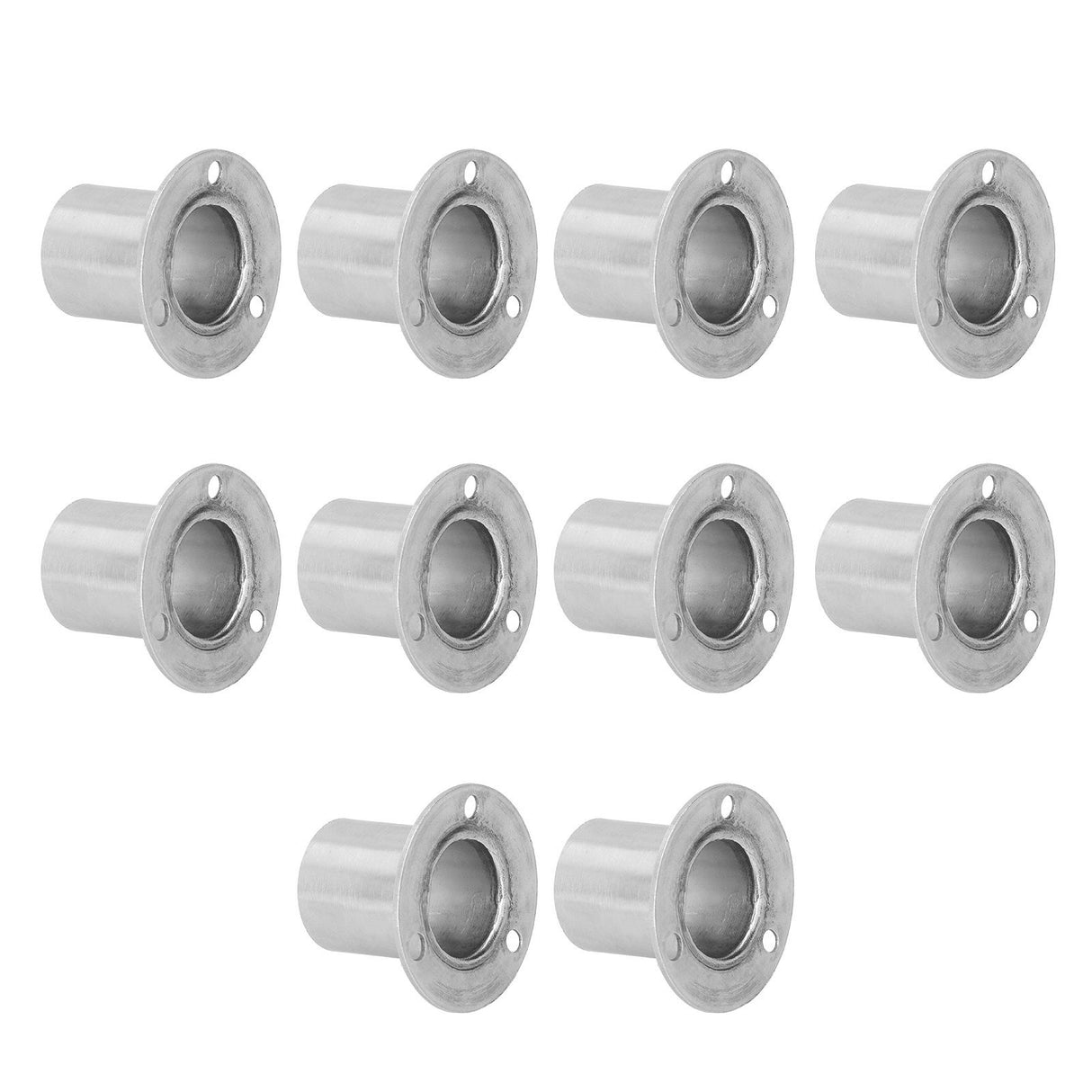 10Set Flanged Holder Base Thicken Stainless Steel Closet Rod Tube Bracket HardwaresΦ25