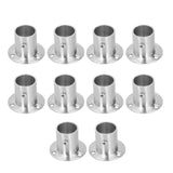 10Set Flanged Holder Base Thicken Stainless Steel Closet Rod Tube Bracket HardwaresΦ25 - Top-Down View