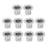 10Set Flanged Holder Base Thicken Stainless Steel Closet Rod Tube Bracket HardwaresΦ25