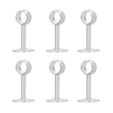 6Pcs Flanged Socket Stainless Steel Curtain Rod Brackets Wardrobe Pole Holder Hardware Fitting(22 AllPass )