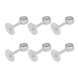 6Pcs Flanged Socket Stainless Steel Curtain Rod Brackets Wardrobe Pole Holder Hardware Fitting(22 AllPass ) - Close-Up Angle