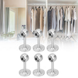 6Pcs Flanged Socket Stainless Steel Curtain Rod Brackets Wardrobe Pole Holder Hardware Fitting(22 AllPass ) - Extra Image