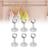 6Pcs Flanged Socket Stainless Steel Curtain Rod Brackets Wardrobe Pole Holder Hardware Fitting(22 AllPass )
