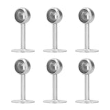 6Pcs Flanged Socket Stainless Steel Curtain Rod Brackets Wardrobe Pole Holder Hardware Fitting22 Half Pass