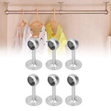 6Pcs Flanged Socket Stainless Steel Curtain Rod Brackets Wardrobe Pole Holder Hardware Fitting22 Half Pass