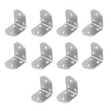 10Pcs Corner Brace Stainless Steel Thicken Right Angle Bracket Connector for Shelf FurnitureS - Side View