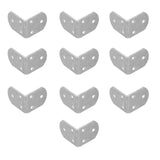 10Pcs Corner Brace Stainless Steel Thicken Right Angle Bracket Connector for Shelf FurnitureS - Rear View