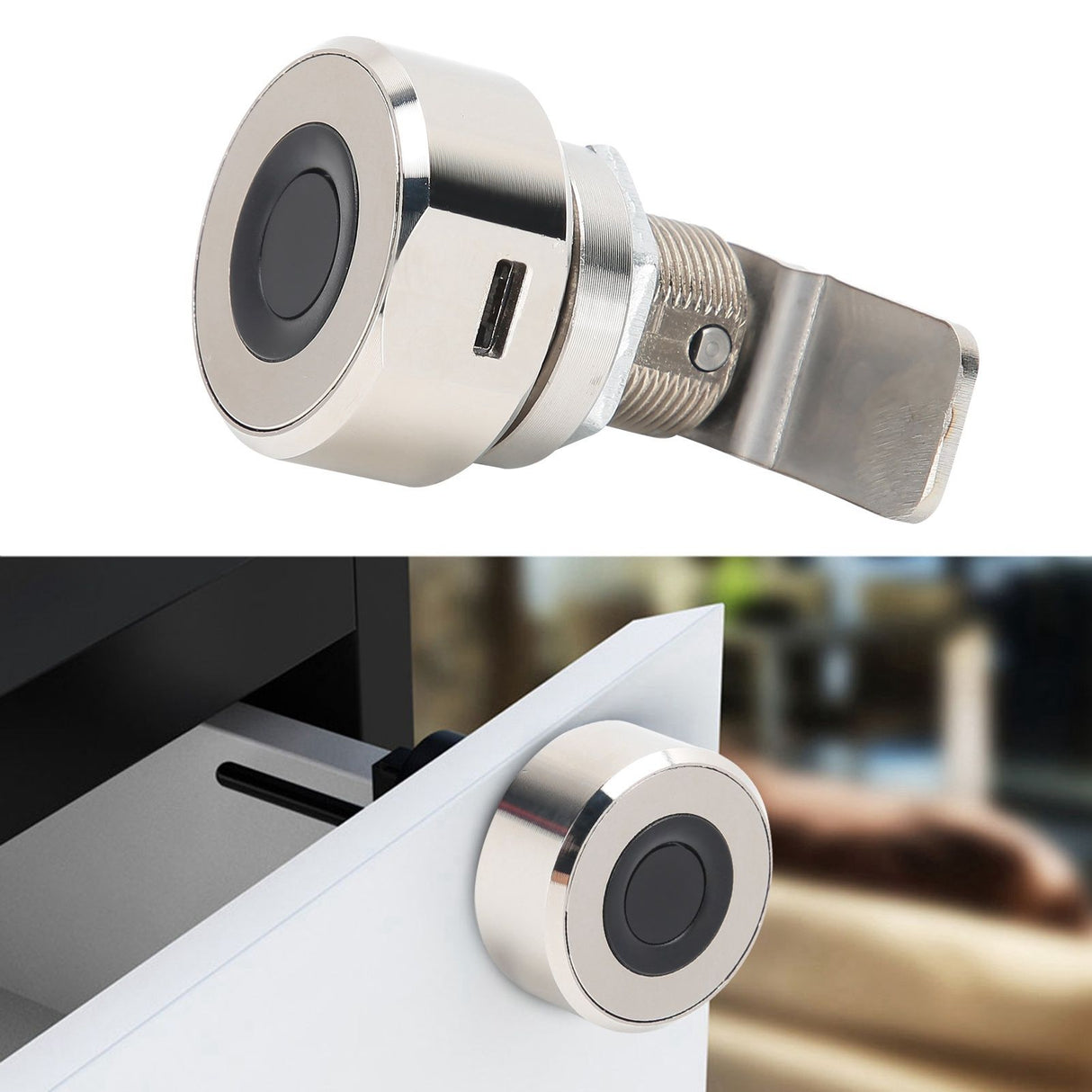Automatic Smart Fingerprint Drawer Lock for Furniture Cabinet 3.7V Rechargeable Lithium Battery