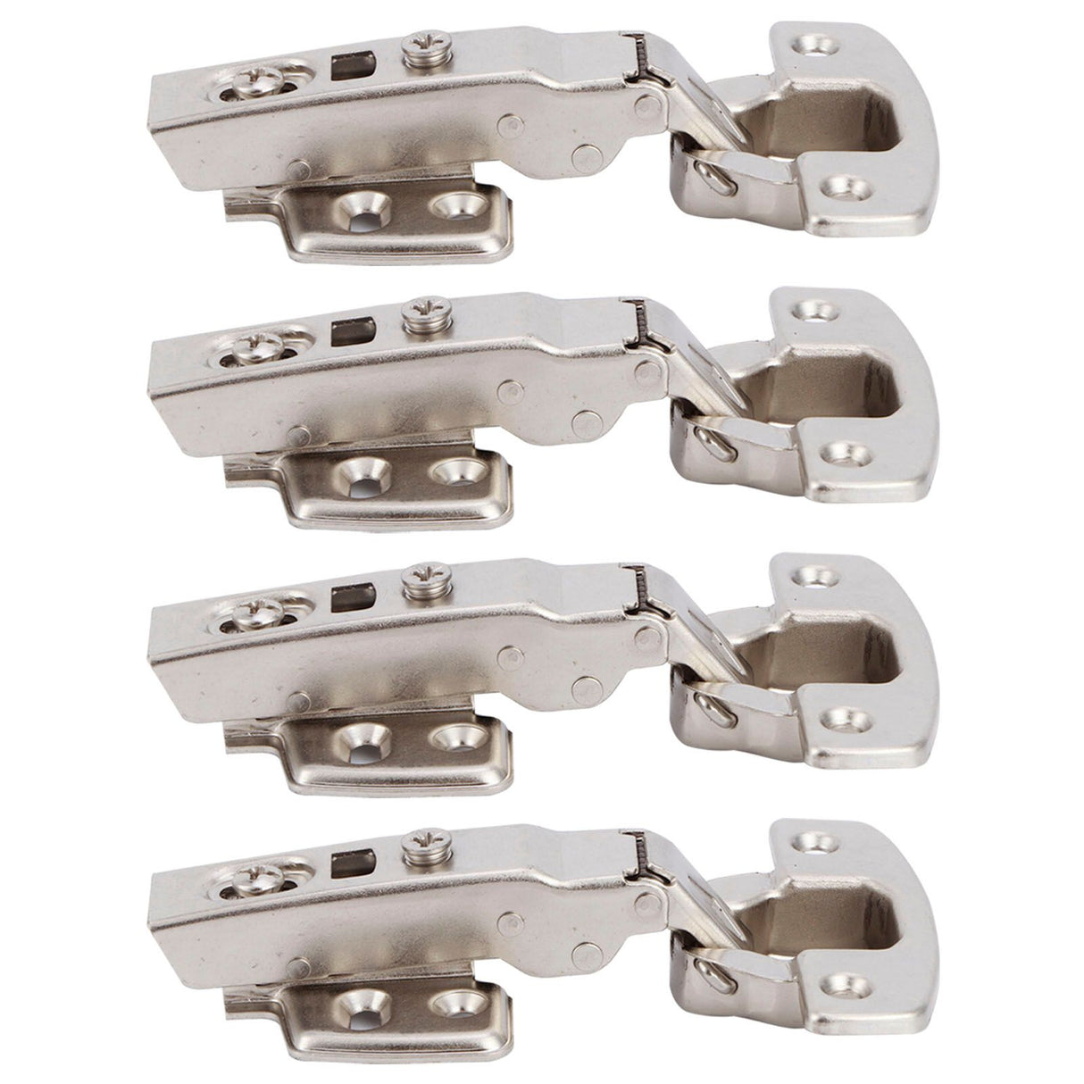 4Sets Hinges for Cabinet Kitchen W/Damping Buffer Door Bisagra Cold Rolled Steel HardwareStraight Arm 11.5 x 7 x 2.5cm