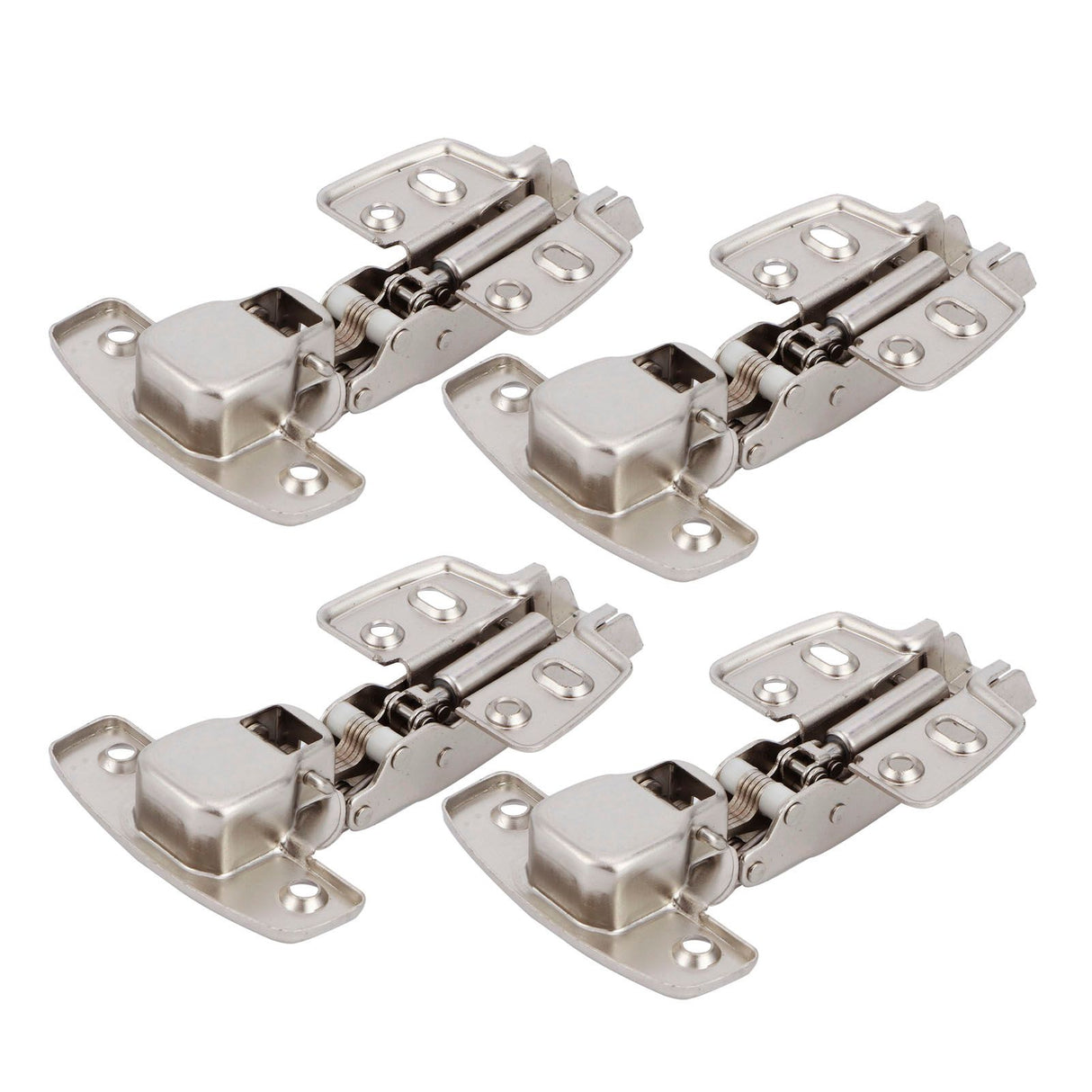 4Sets Hinges for Cabinet Kitchen W/Damping Buffer Door Bisagra Cold Rolled Steel HardwareStraight Arm 11.5 x 7 x 2.5cm