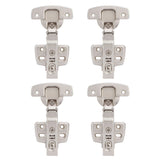 4Sets Hinges for Cabinet Kitchen W/Damping Buffer Door Bisagra Cold Rolled Steel HardwareStraight Arm 11.5 x 7 x 2.5cm - Close-Up Angle