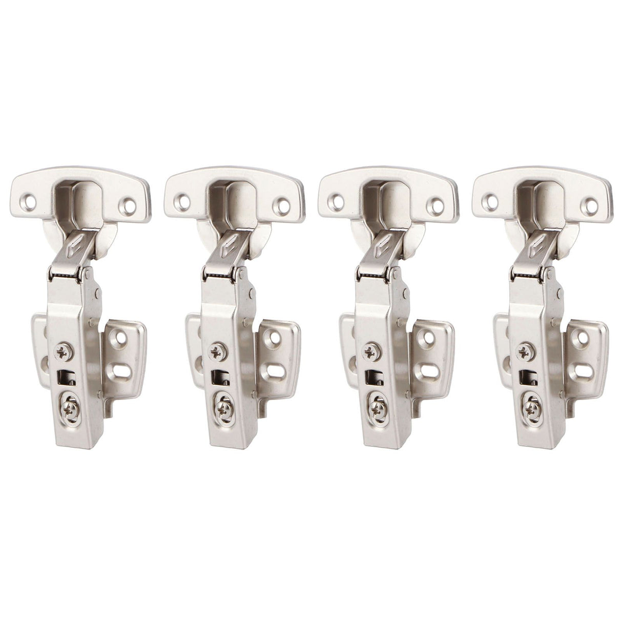 4Sets Hinges for Cabinet Kitchen W/Damping Buffer Door Bisagra Cold Rolled Steel HardwareStraight Arm 11.5 x 7 x 2.5cm