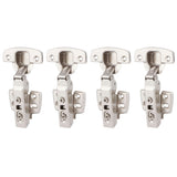4Sets Hinges for Cabinet Kitchen W/Damping Buffer Door Bisagra Cold Rolled Steel HardwareStraight Arm 11.5 x 7 x 2.5cm - Low Angle
