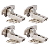 4Sets Hinges for Cabinet Kitchen W/Damping Buffer Door Bisagra Cold Rolled Steel HardwareBent Arm 11.3 x 7.2 x 3.6cm