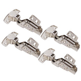 4Sets Hinges for Cabinet Kitchen W/Damping Buffer Door Bisagra Cold Rolled Steel HardwareBent Arm 11.3 x 7.2 x 3.6cm