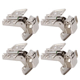 4Sets Hinges for Cabinet Kitchen W/Damping Buffer Door Bisagra Cold Rolled Steel HardwareBent Arm 11.3 x 7.2 x 3.6cm - 45-Degree Angle