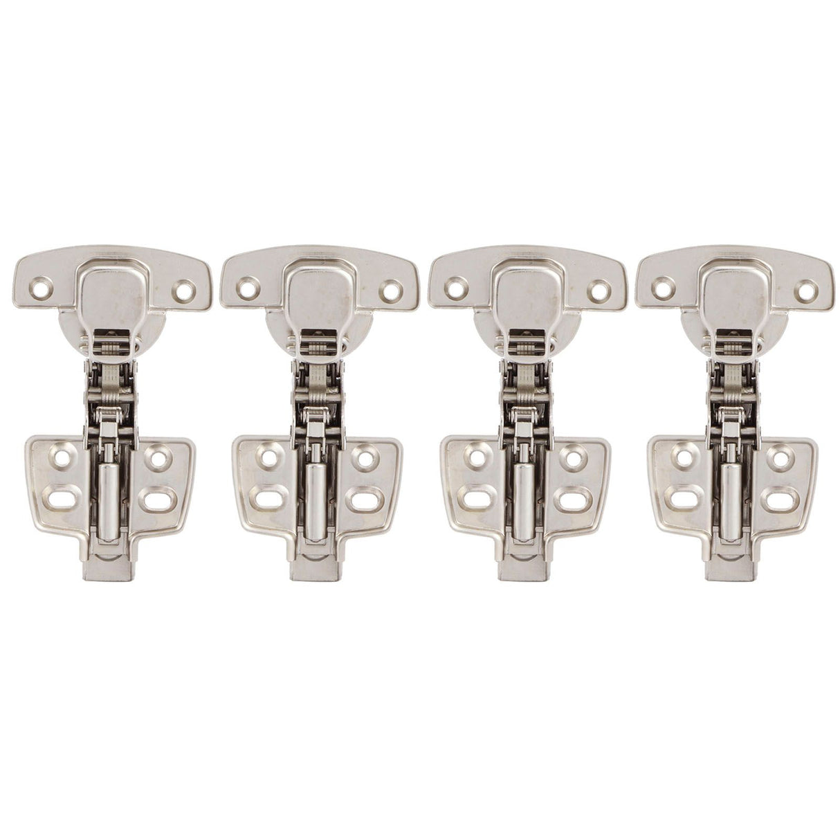 4Sets Hinges for Cabinet Kitchen W/Damping Buffer Door Bisagra Cold Rolled Steel HardwareBent Arm 11.3 x 7.2 x 3.6cm