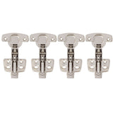 4Sets Hinges for Cabinet Kitchen W/Damping Buffer Door Bisagra Cold Rolled Steel HardwareBent Arm 11.3 x 7.2 x 3.6cm