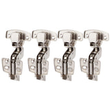4Sets Hinges for Cabinet Kitchen W/Damping Buffer Door Bisagra Cold Rolled Steel HardwareBent Arm 11.3 x 7.2 x 3.6cm - Low Angle