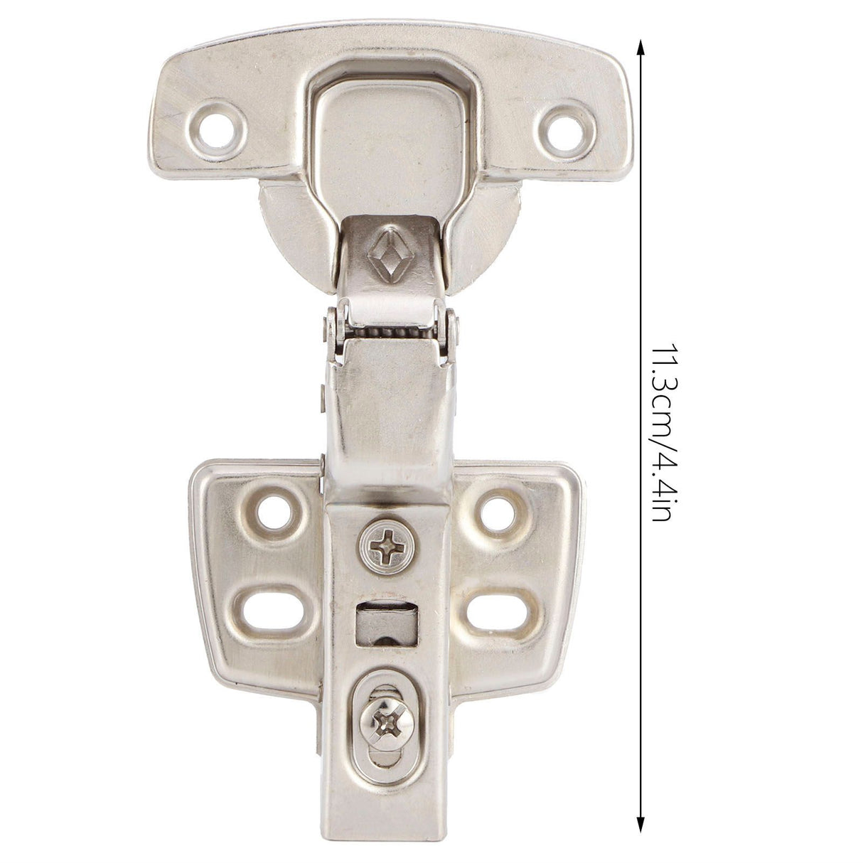 4Sets Hinges for Cabinet Kitchen W/Damping Buffer Door Bisagra Cold Rolled Steel HardwareBent Arm 11.3 x 7.2 x 3.6cm