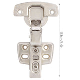 4Sets Hinges for Cabinet Kitchen W/Damping Buffer Door Bisagra Cold Rolled Steel HardwareBent Arm 11.3 x 7.2 x 3.6cm