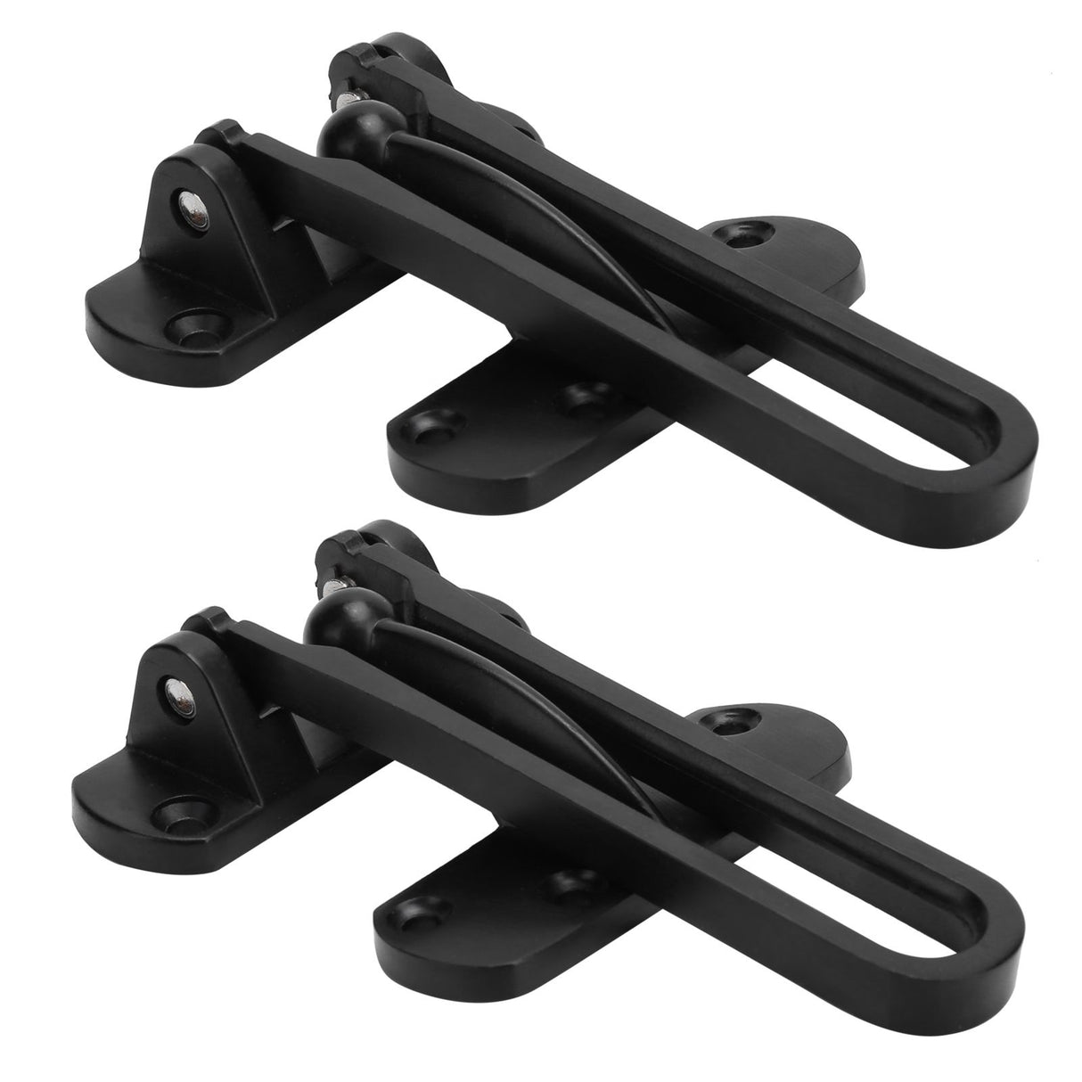 2Set Aluminum Alloy Antitheft Door Buckle Safety Chain Atype Bolt Anti Lock Insurance(black )