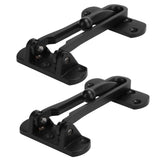 2Set Aluminum Alloy Antitheft Door Buckle Safety Chain Atype Bolt Anti Lock Insurance(black ) - Top-Down View