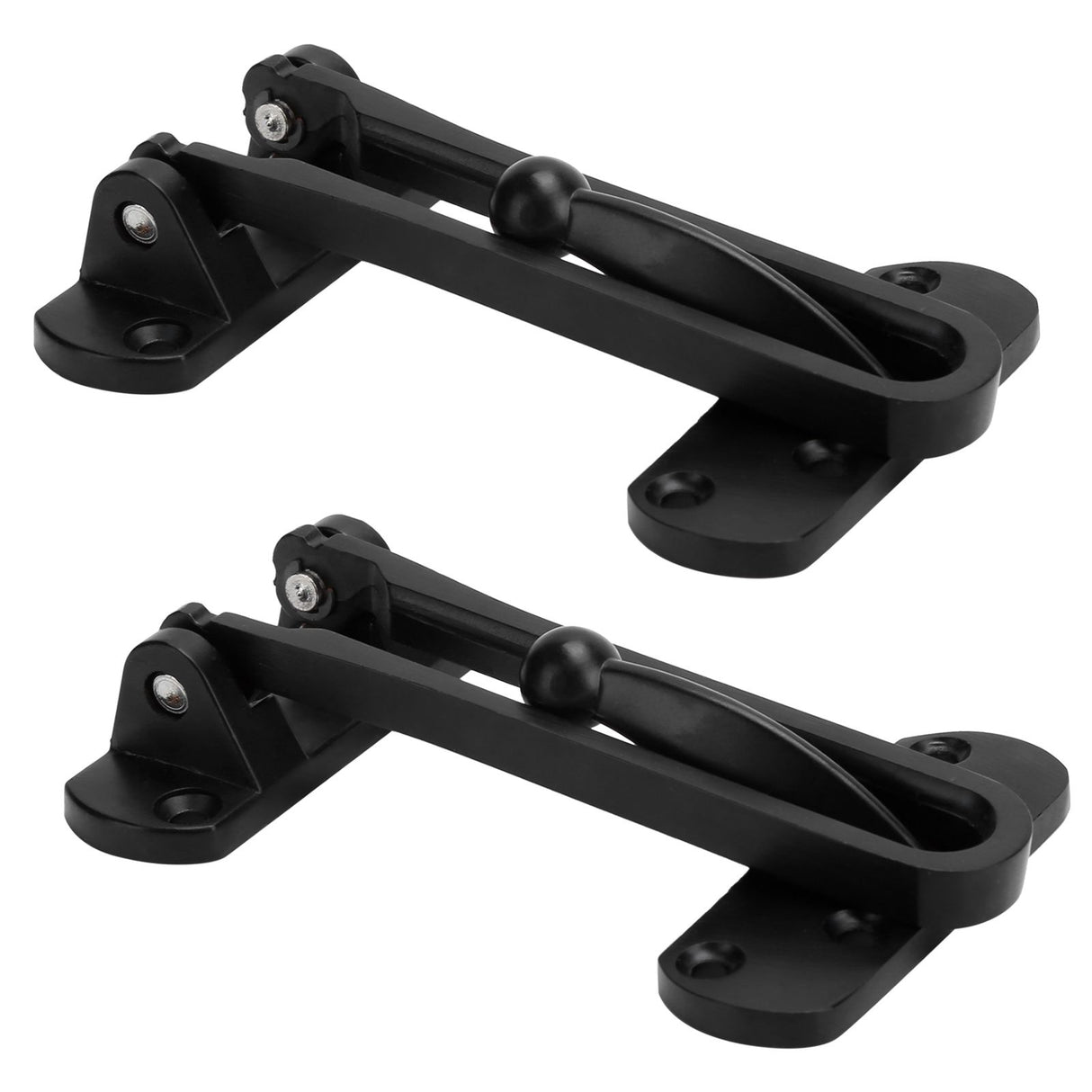 2Set Aluminum Alloy Antitheft Door Buckle Safety Chain Atype Bolt Anti Lock Insurance(black )