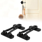 2Set Aluminum Alloy Antitheft Door Buckle Safety Chain Atype Bolt Anti Lock Insurance(black )