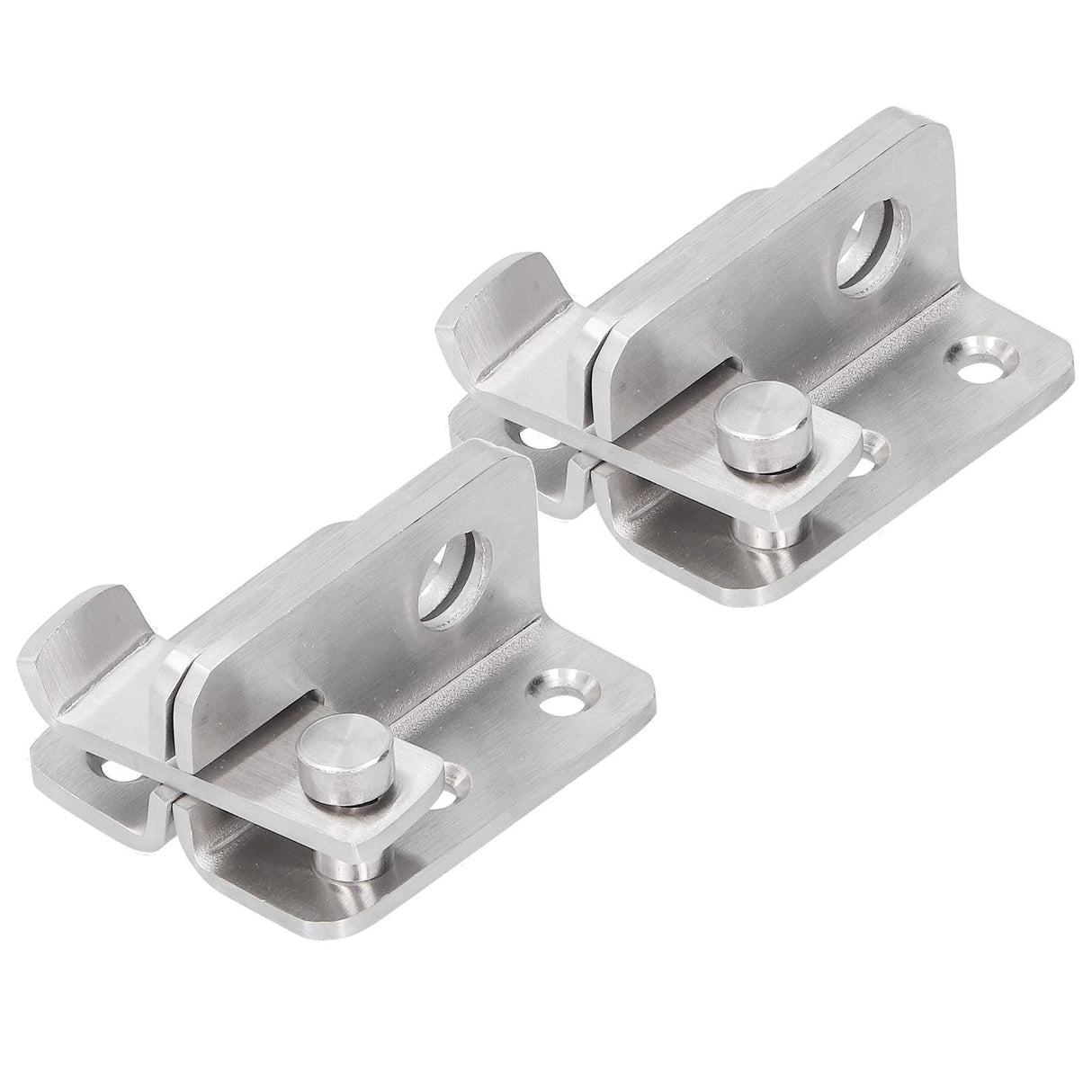 2 Sets Manual Door Bolt Stainless Steel PunchFree Bolt Lock Wardrobe Bathroom Door Accessories