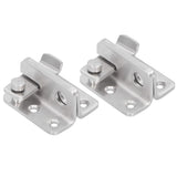 2 Sets Manual Door Bolt Stainless Steel PunchFree Bolt Lock Wardrobe Bathroom Door Accessories - Rear View