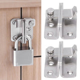 2 Sets Manual Door Bolt Stainless Steel PunchFree Bolt Lock Wardrobe Bathroom Door Accessories - Extra Image
