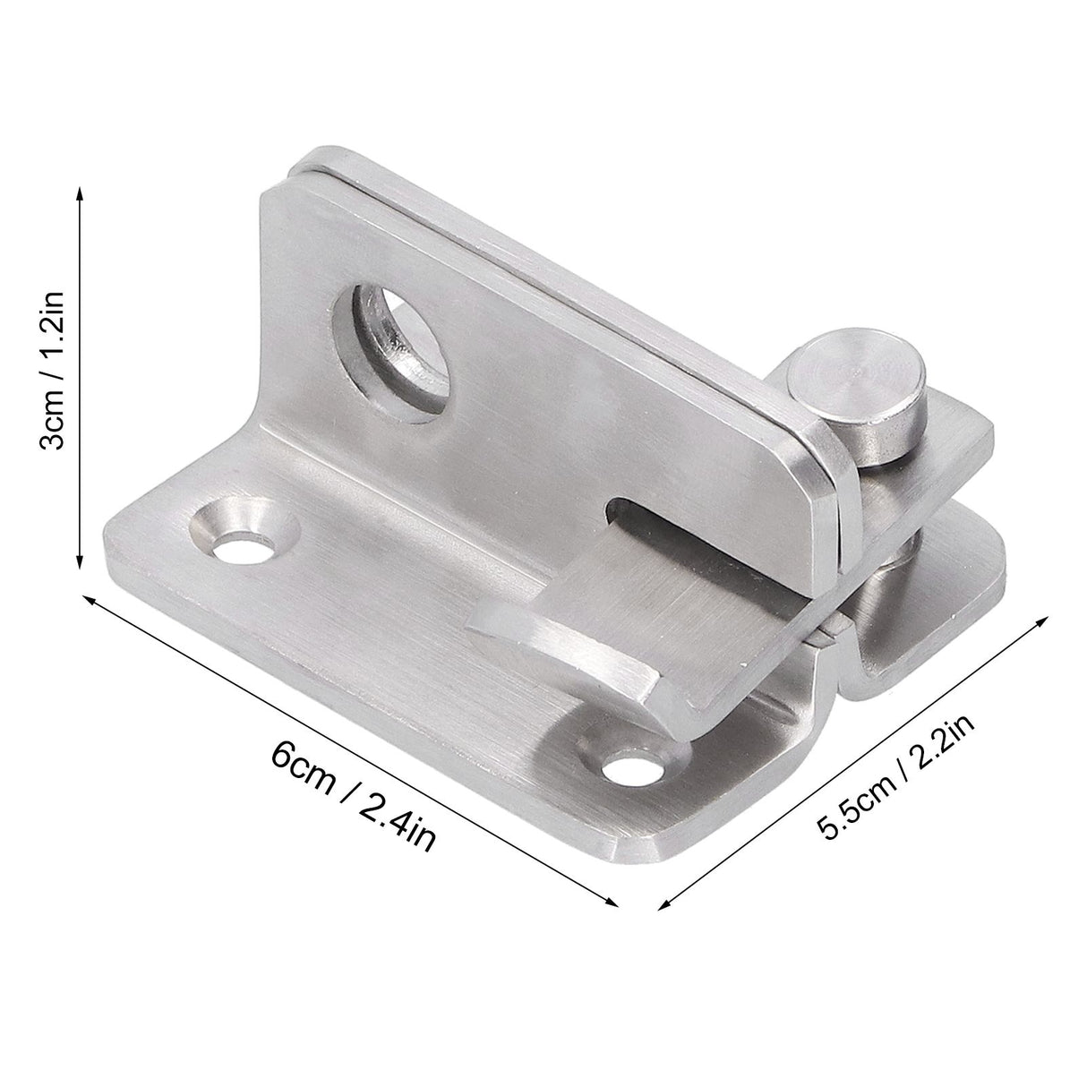 2 Sets Manual Door Bolt Stainless Steel PunchFree Bolt Lock Wardrobe Bathroom Door Accessories