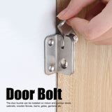 2 Sets Manual Door Bolt Stainless Steel PunchFree Bolt Lock Wardrobe Bathroom Door Accessories