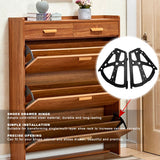 Shoes Cabinet Hinge 2-Layer Flip Turning Rack Cold Rolled Steel Furniture Accessory Black - Extra Image