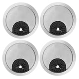 4 Set Desk Cable Wire Grommet PC Computer Desk Cord Grommet Cable Hole Cover Organizers50 Brushed - Top-Down View