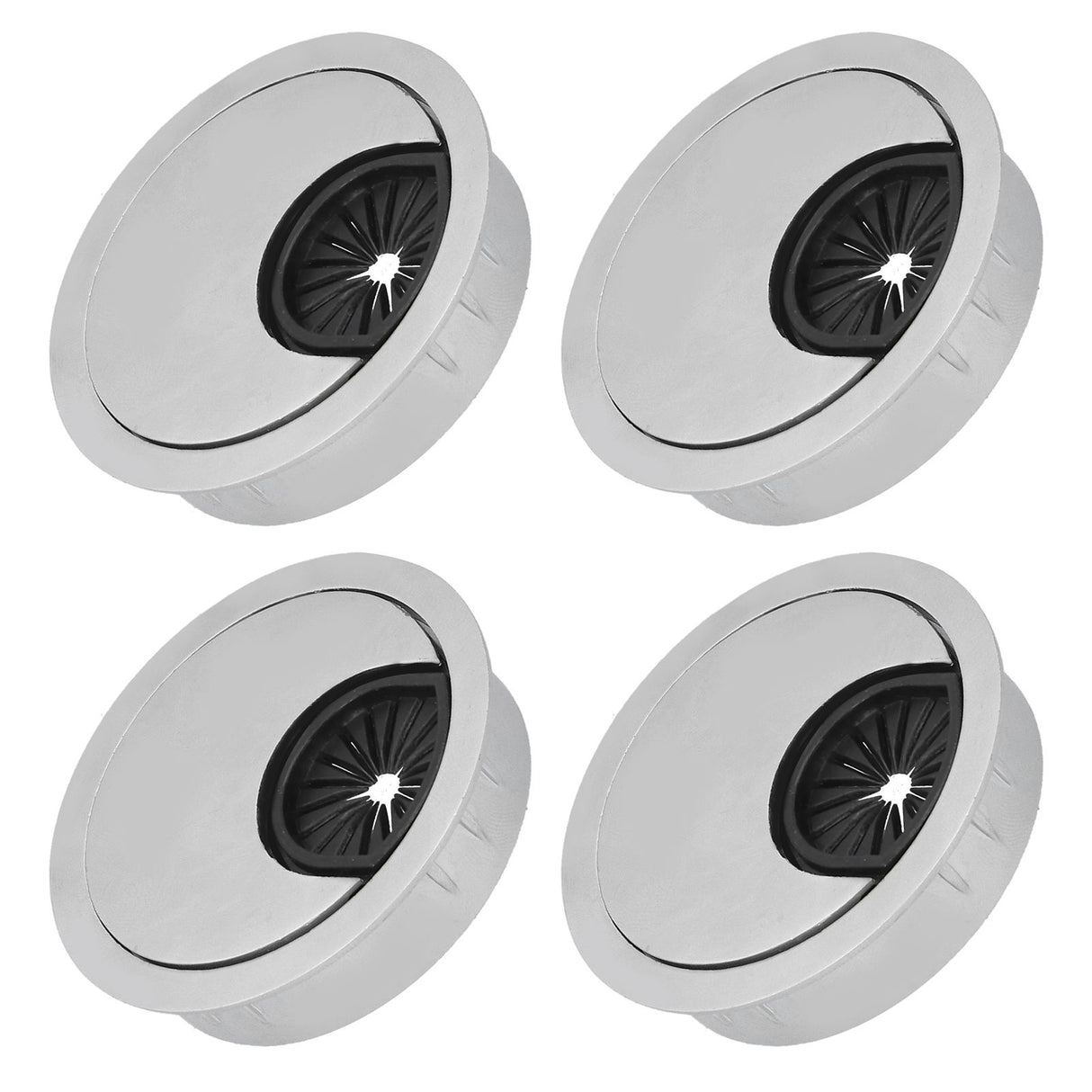 4 Set Desk Cable Wire Grommet PC Computer Desk Cord Grommet Cable Hole Cover Organizers50 Brushed