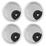 4 Set Desk Cable Wire Grommet PC Computer Desk Cord Grommet Cable Hole Cover Organizers50 Brushed - Close-Up Angle