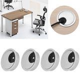 4 Set Desk Cable Wire Grommet PC Computer Desk Cord Grommet Cable Hole Cover Organizers50 Brushed - Extra Image