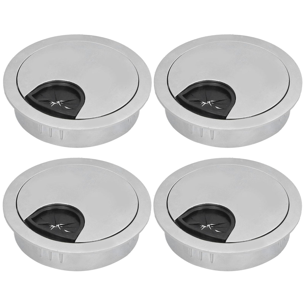 4 Set Desk Cable Wire Grommet PC Computer Desk Cord Grommet Cable Hole Cover Organizers53 Brushed