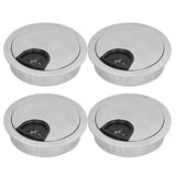 4 Set Desk Cable Wire Grommet PC Computer Desk Cord Grommet Cable Hole Cover Organizers53 Brushed - Top-Down View