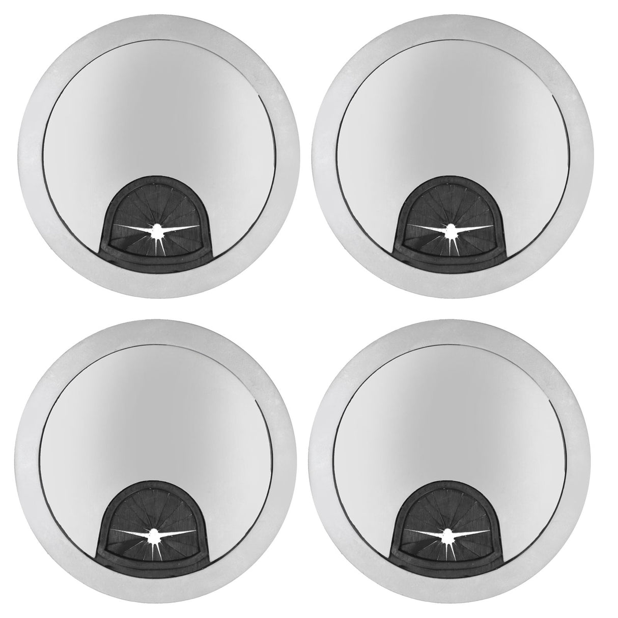 4 Set Desk Cable Wire Grommet PC Computer Desk Cord Grommet Cable Hole Cover Organizers53 Brushed