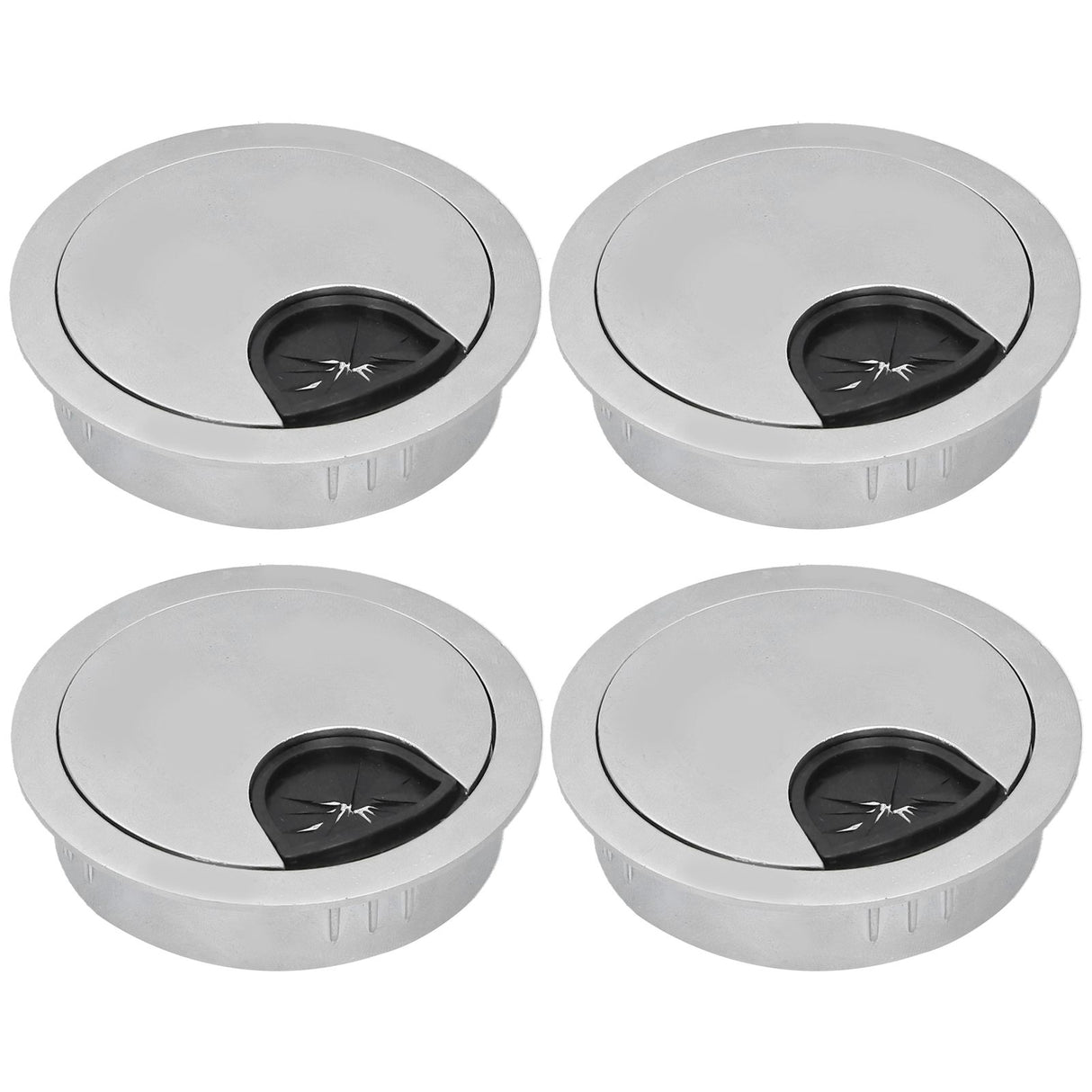 4 Set Desk Cable Wire Grommet PC Computer Desk Cord Grommet Cable Hole Cover Organizers53 Brushed