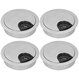 4 Set Desk Cable Wire Grommet PC Computer Desk Cord Grommet Cable Hole Cover Organizers53 Brushed - Close-Up Angle