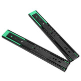 Drawer Slide Cold Rolled Steel 3-Section Damping Ball Bearing Track Rail Furniture Hardware - Rear View