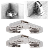 4Set Cabinet Hinges Bridge Shaped Door Hinge Kit for Cupboard Closet Wardrobe Furniture