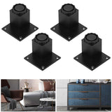 4Pcs/Set Furniture Leg Adjustable Height Aluminum Alloy Square Support for Sofa Cabinet60mm